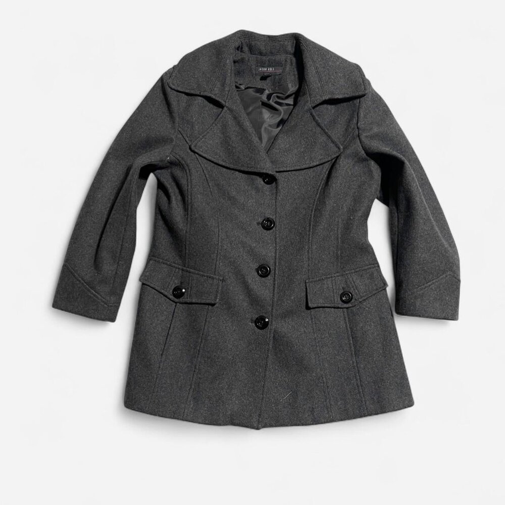 Jason Kole grey wool short coat Size L